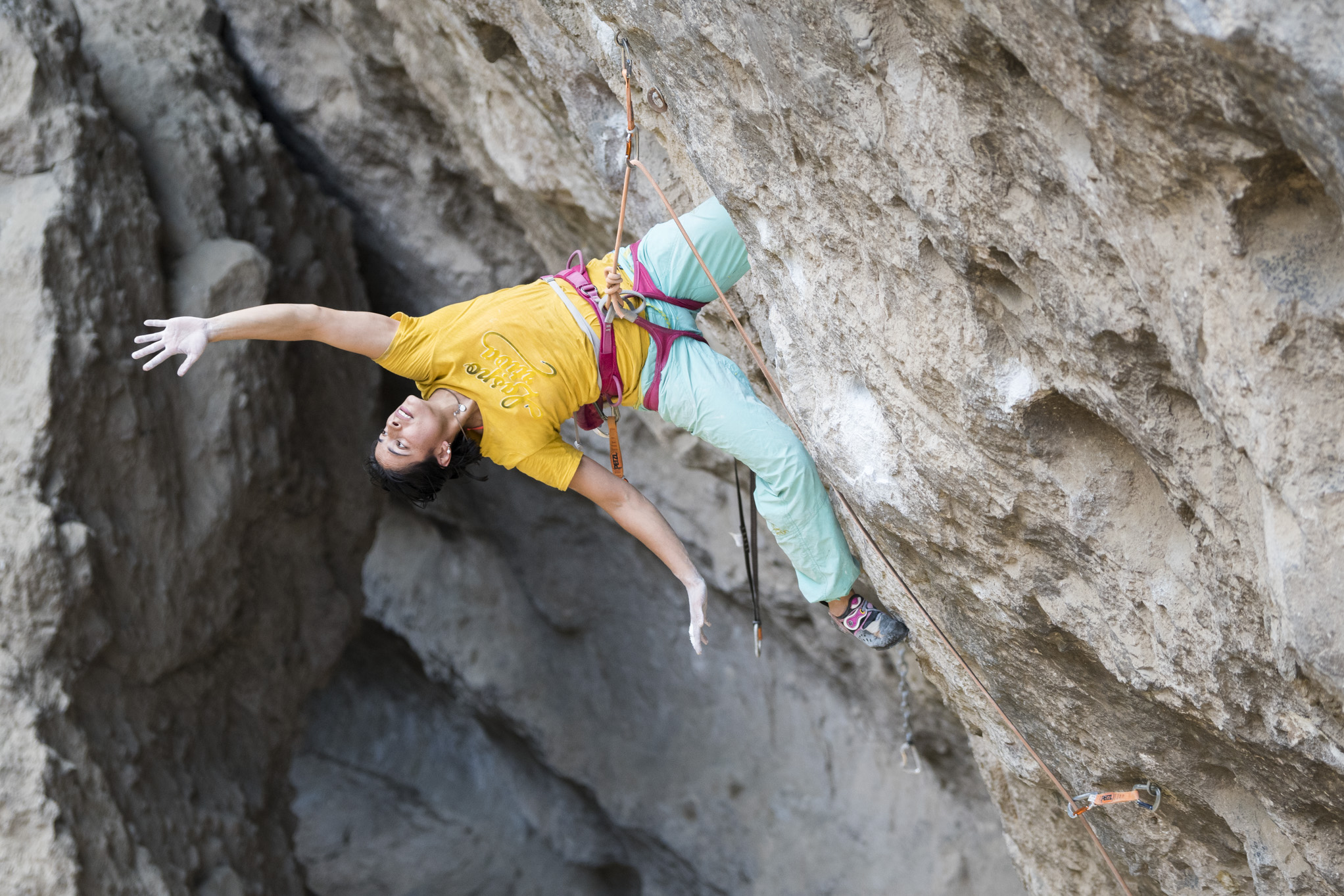 Quetzali Galindo climbing in Jilotepec, Mexico.